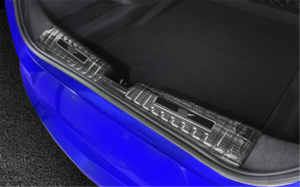 For 20-2024 for Cadillac CT4 Black Inner Rear Bumper Protector Sill Plate Trim 1PCS