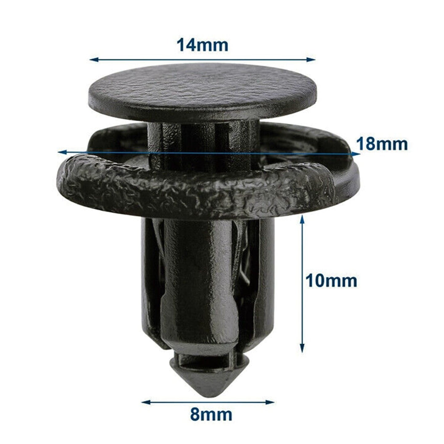 30X 8mm Hole Outer Garnish Push-Type Retainer Nylon Clips for Subaru 909140044