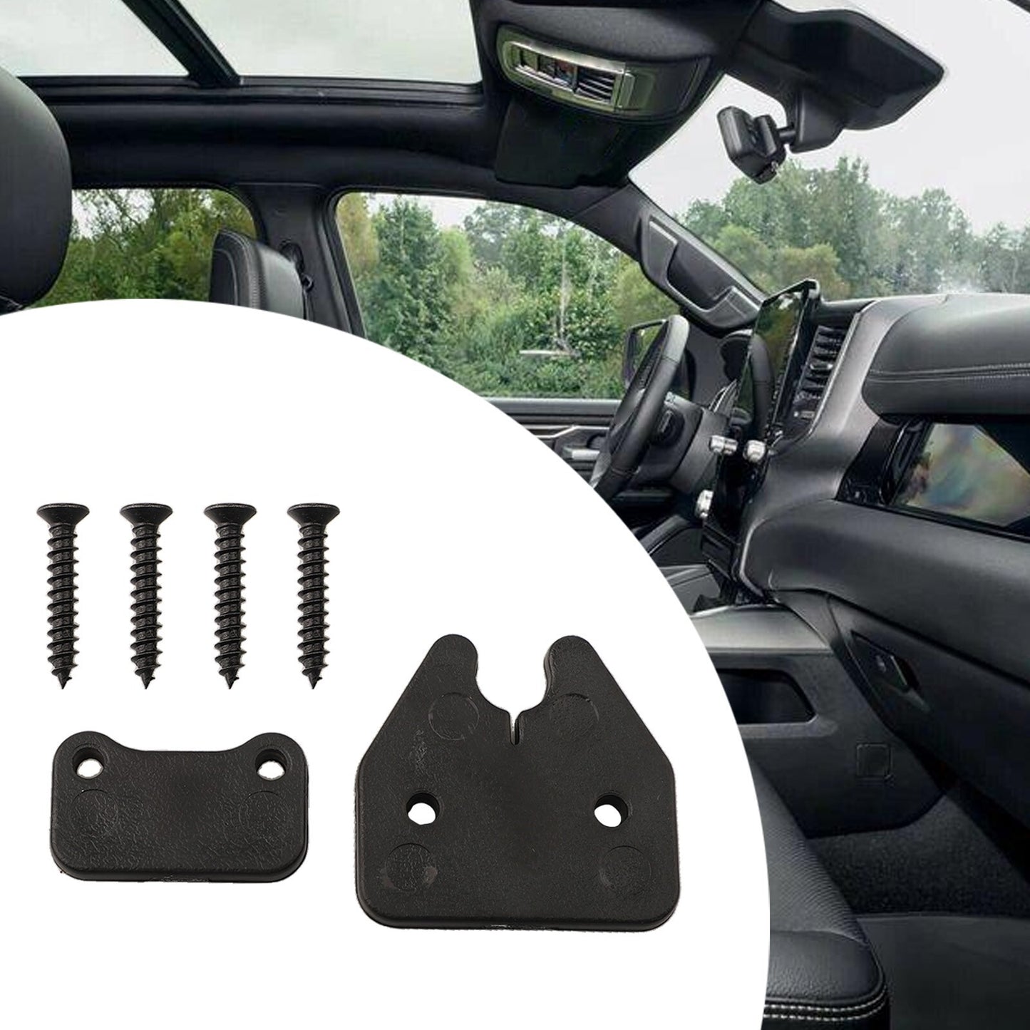 Sleek Design Sun Visor Clips for for DODGE for RAM Trucks 2019 Set Of 6 Black v