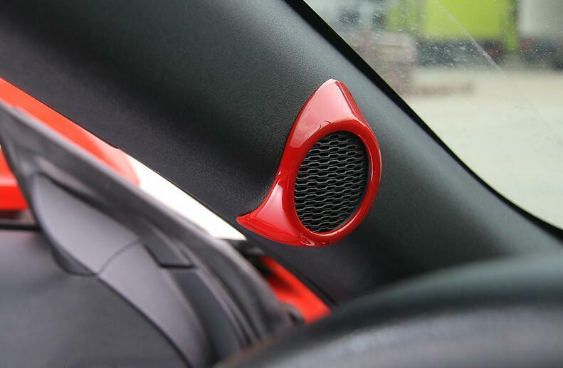 Fit for Ford for Mustang 2015-2022 ABS Paint Red A Pillar Horn Frame Cover Trim 2PCS
