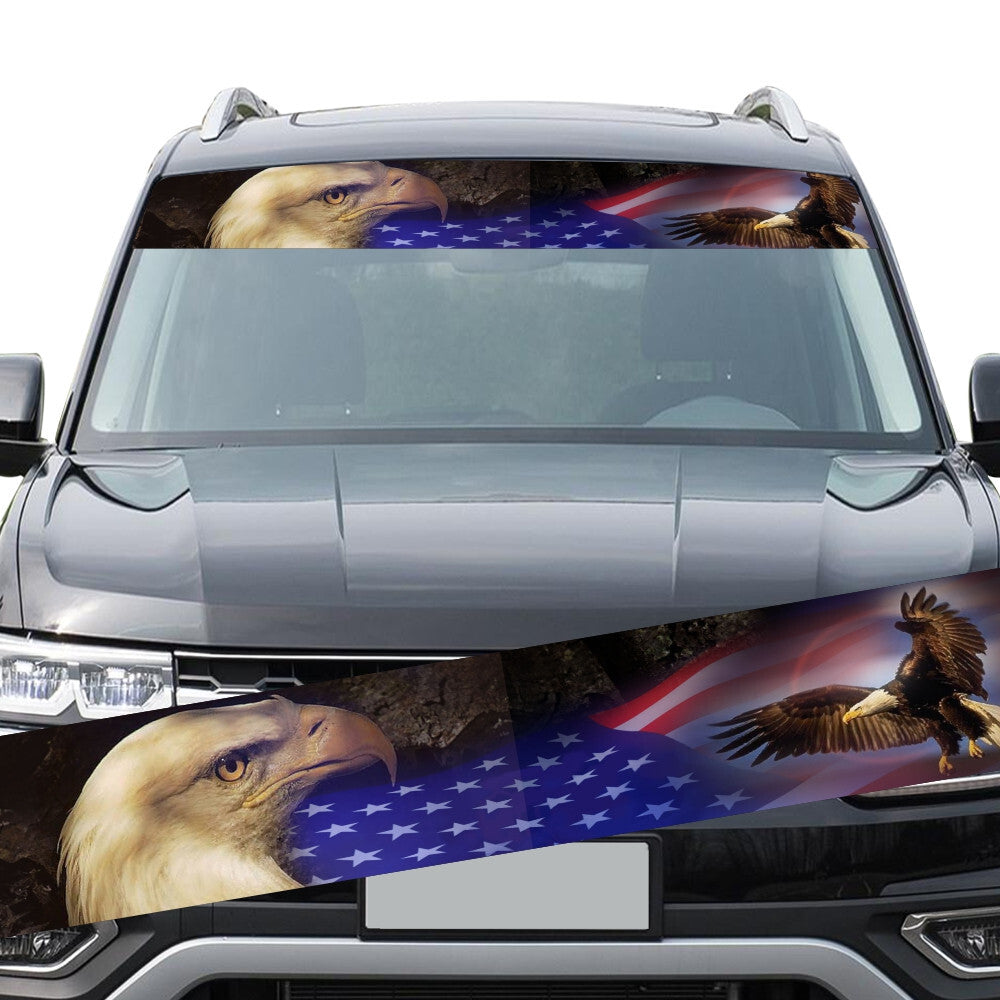 DIY Car Front Windshield Sunshade Decal Window American Flag Sticker Waterproof