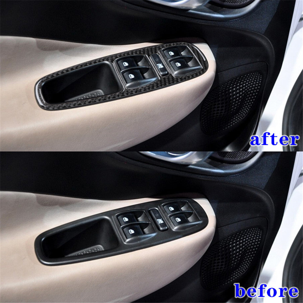 2Pcs Red Carbon Fiber Triangle Window Cover Trim for Cruze 2009-2015 v