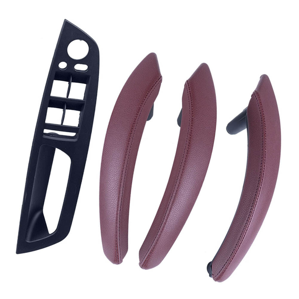 7x Leather Inner Interior Door Pull Handle Trim Fit for BMW X5 E70 X6 E71 LHD