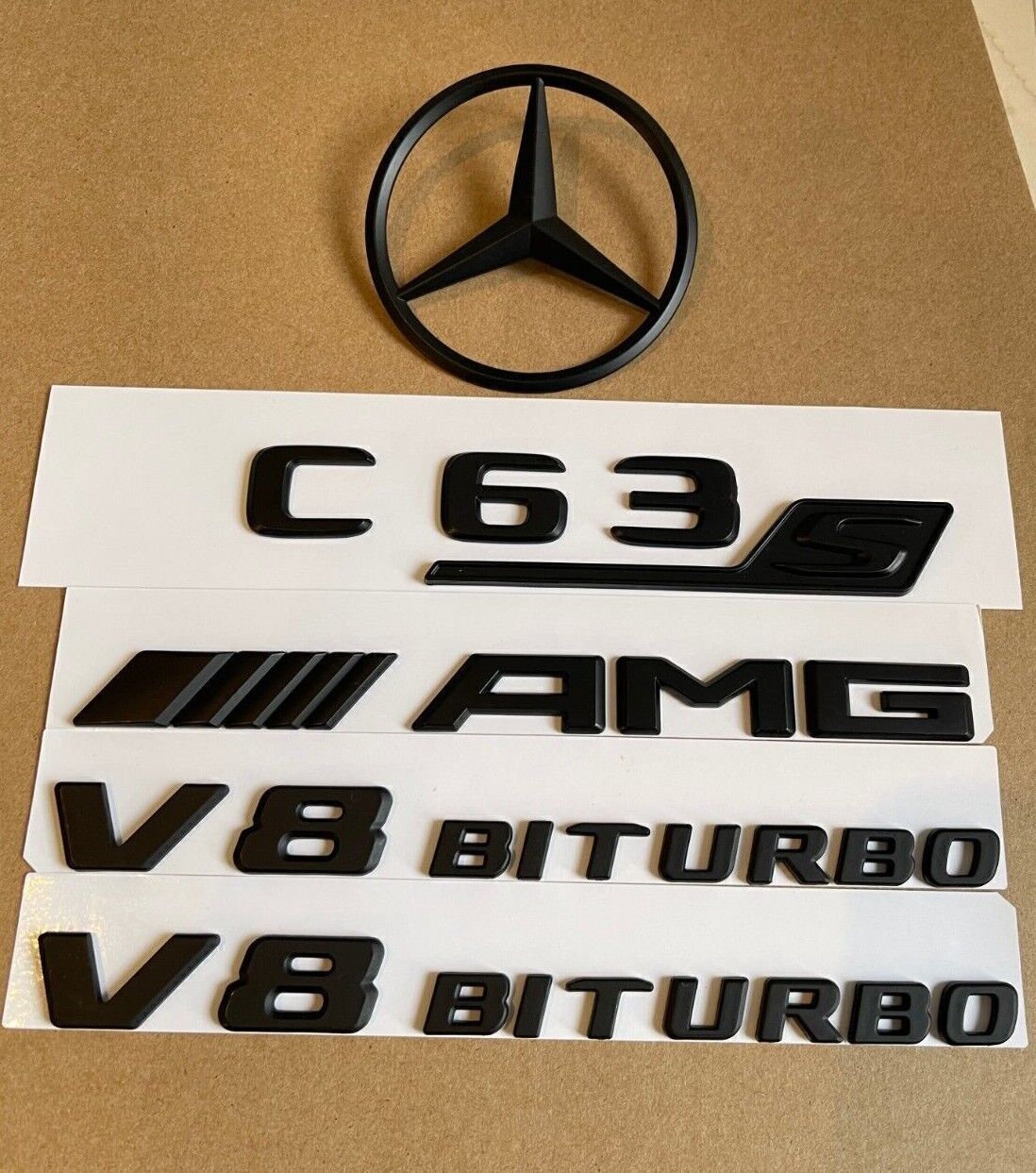 Matte Black C63s AMG V8 BITURBO Sticker Badge for C63s Coupe W205