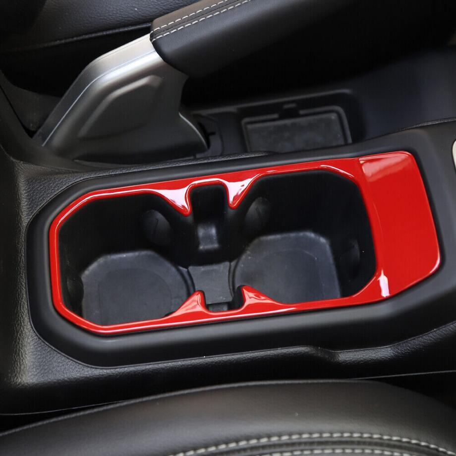 Fit For 2018-2023 for Jeep for Wrangler JL ABS Red Interior Water Cup Holder Panel Trim v