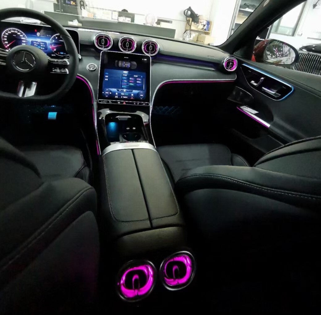 Front Rear 64 color Illuminated led Air Vent purifier for Mercedes W205 C 2022up v