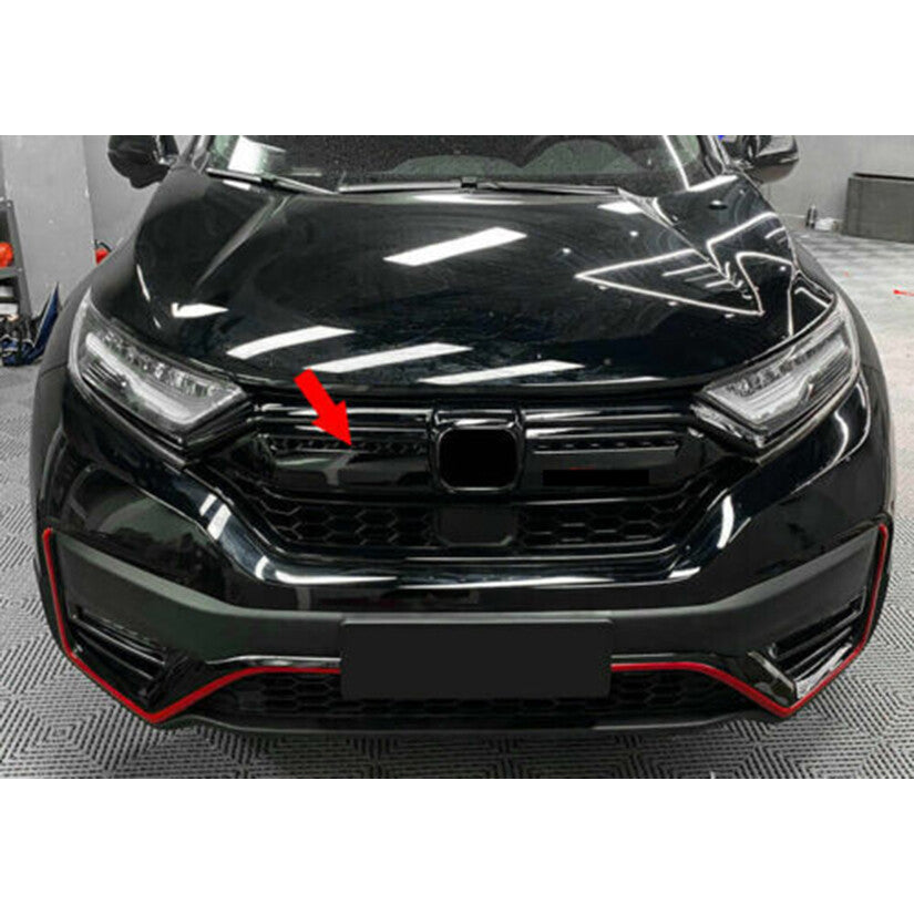 for Honda CR-V 2020-2022 piano Black Front Center Mesh Grille Grill Cover Trim