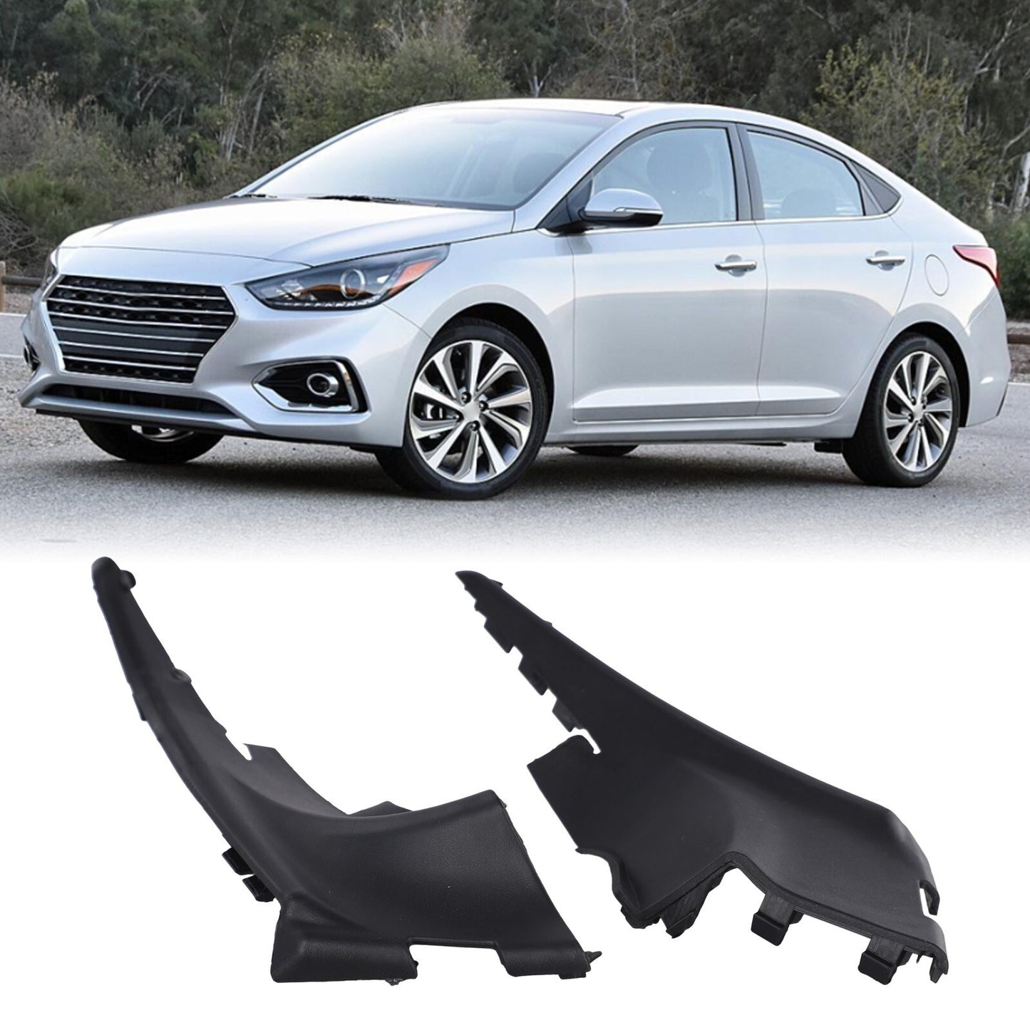 Pair Front Windshield Wiper Side Cowl Trim Cover for Hyundai Accent 2006-2011