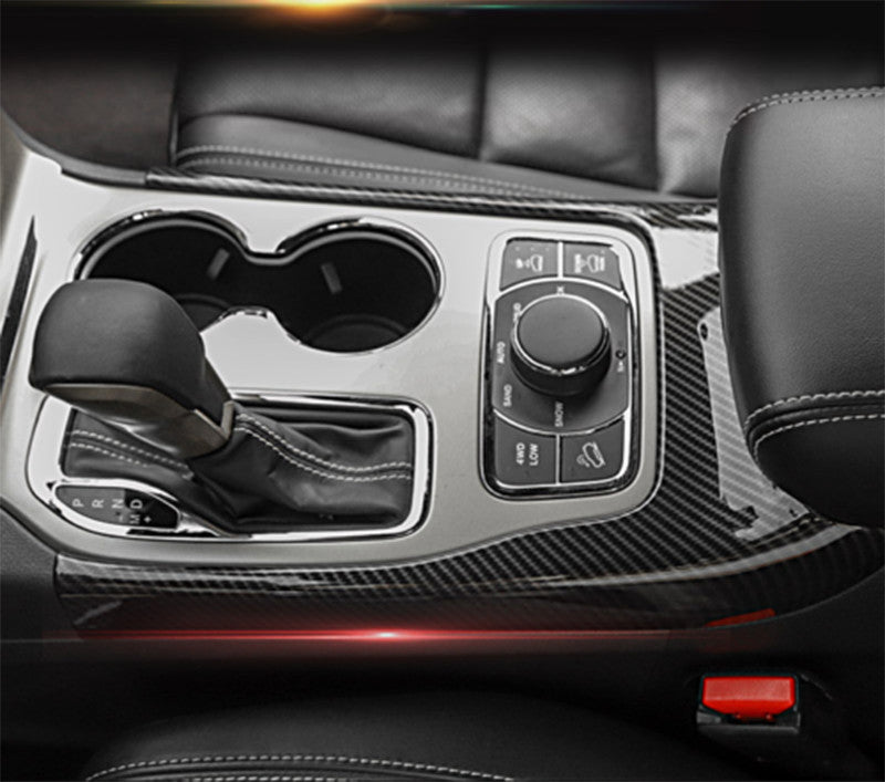 Carbon Fiber Inner Gear Shift Frame Cover Trim for Jeep Grand Cherokee 2014-2020
