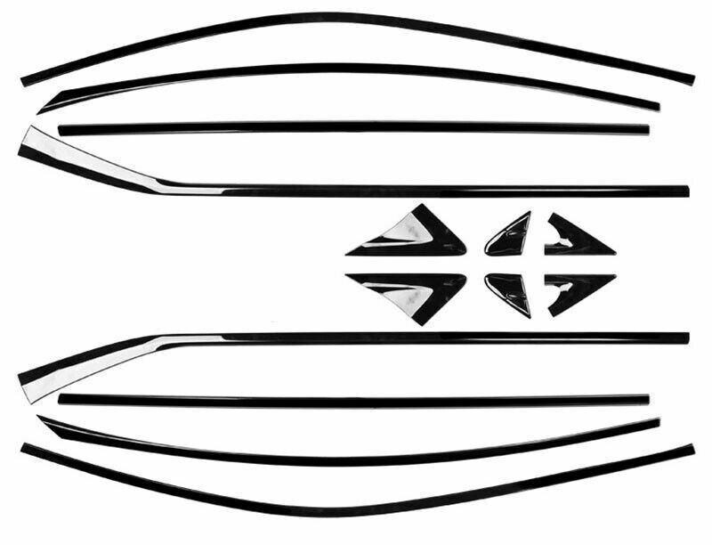 14Pcs for Lexus ES350/300h/250 2019-22 Black Window Full Sill Molding Strip Trim