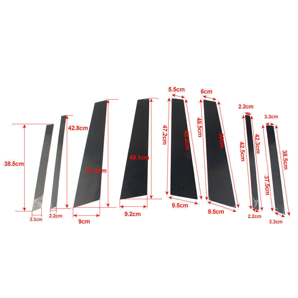 for BMW X3 F25 11-2017 Piano Black Pillar Posts Door Window Molding Strip Trims