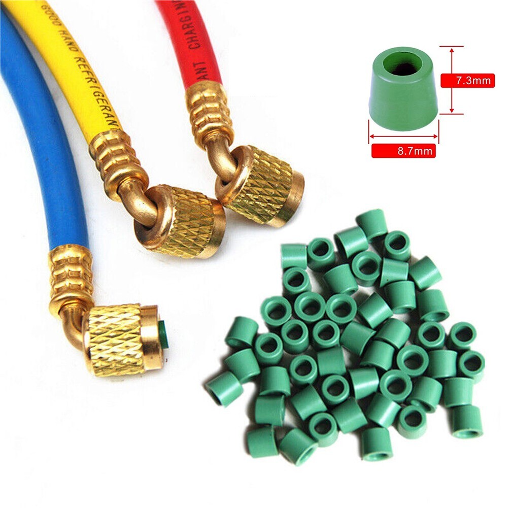 50pcs Air Conditioning Rubber Sealing O-Ring A/C 1/4 Charging-Hose Valve Gasket