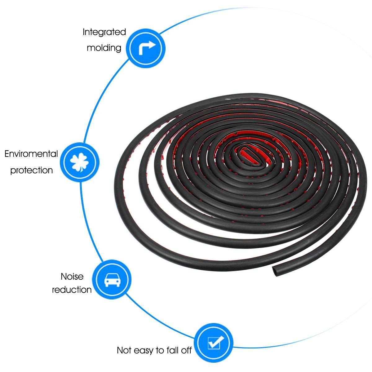 13-foot-4-meter D-shaped universal automotive door rubber weatherstrip