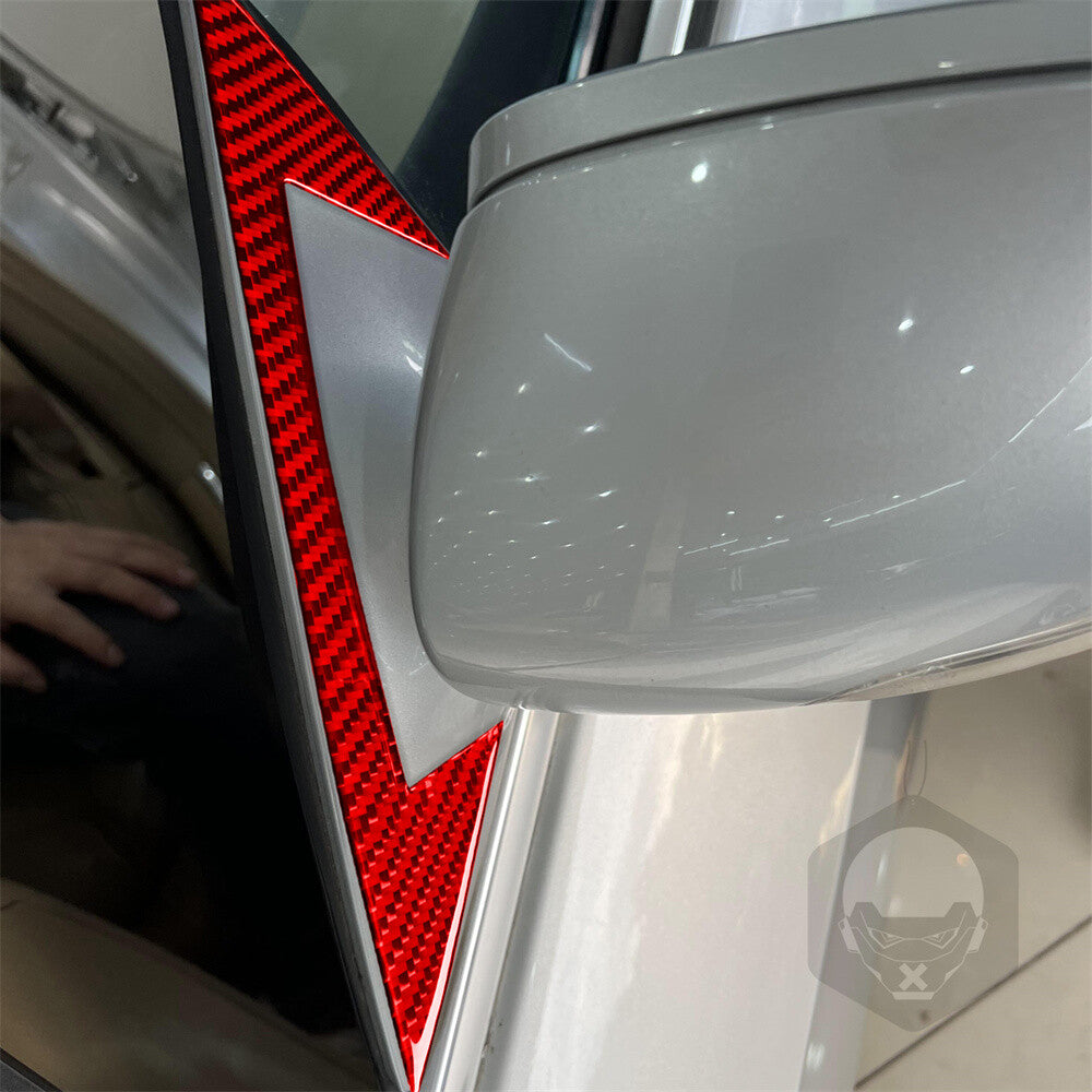 Red Carbon Fiber Rearview Mirror A-Pillar Trim for Benz CLS Class C219 2004-2009