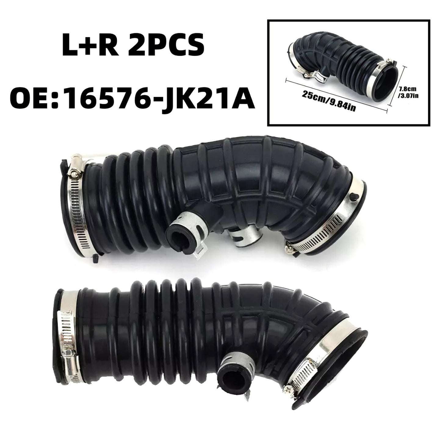 2X Rear LeftRight Air Intake Hose Tube for INFINITI G35 EX35 G37 3.5L 2007-12
