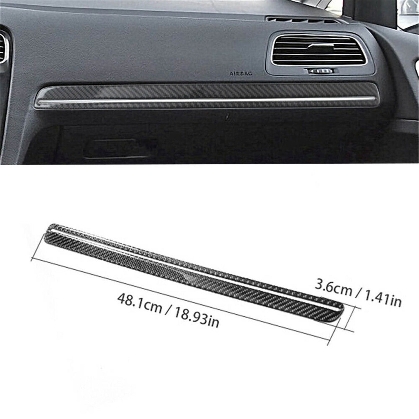 15PCS Left Hand for Golf 7 GTI MK7 Carbon Fiber Interior Dashboard Trim 14-19
