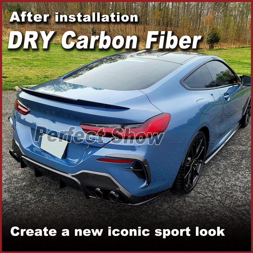 for BMW 8 Series G14 G15 M850i M-Sport 2018-2023 DRY Carbon Rear Bumper Diffuser
