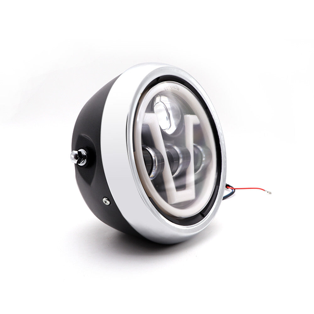 7LED Round Projector Headlight W/ Angel Eye Light for Harley for Honda CB400 CB50 Q