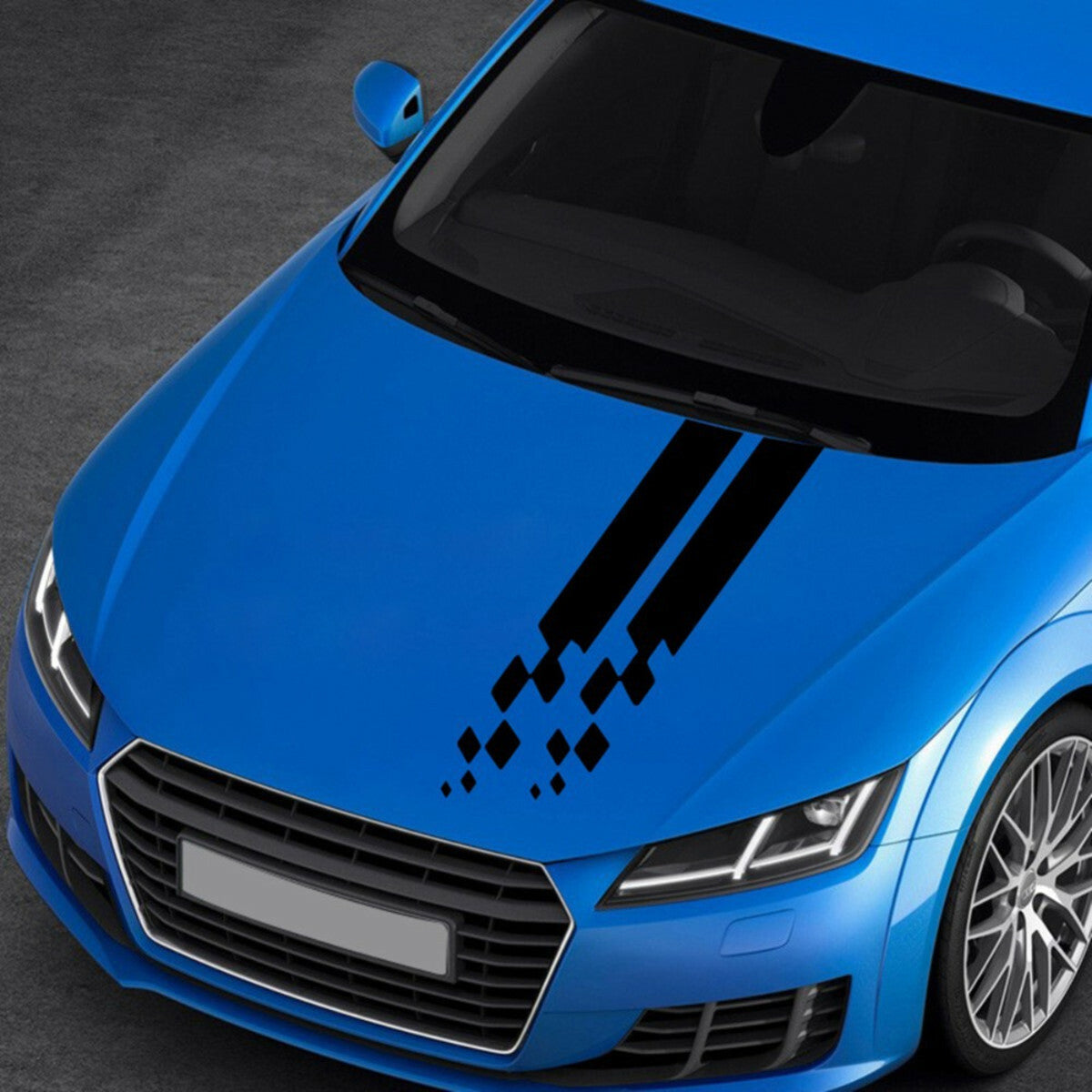 5-Piece Side Stripe Racing Car Cover Vinyl Sticker Decal Decoration Black