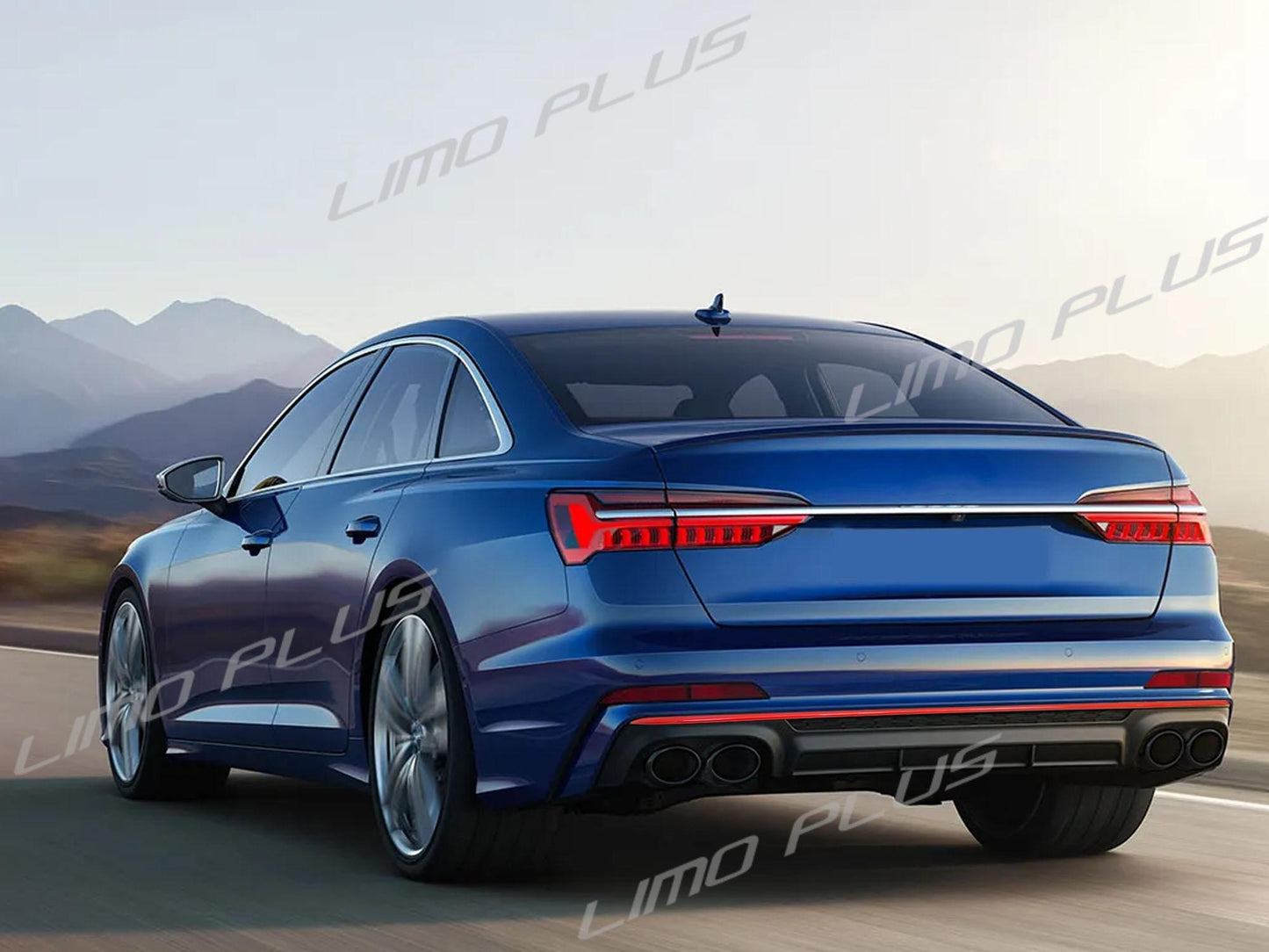 Rear diffuser lip with exhaust tips for 2019-2024 for Audi C8 for A6 S Series Q