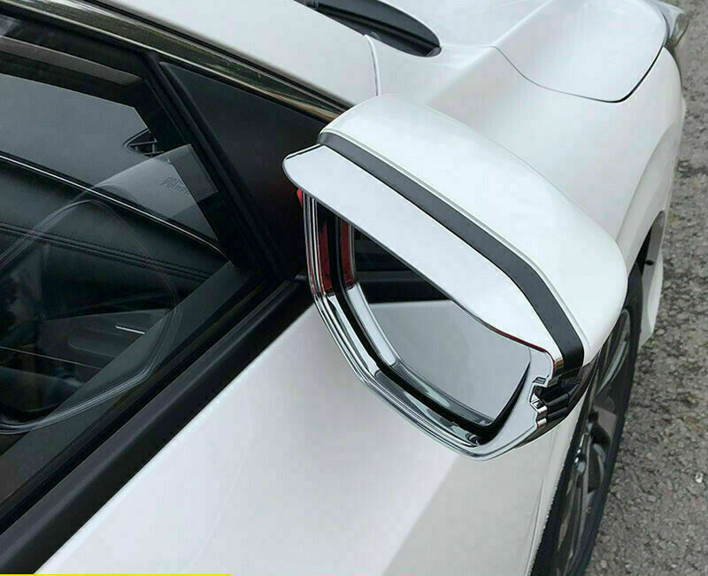 Chrome Rearview Side Mirror Rain Eyebrow Cover Trims for Honda for Civic 2016-2021