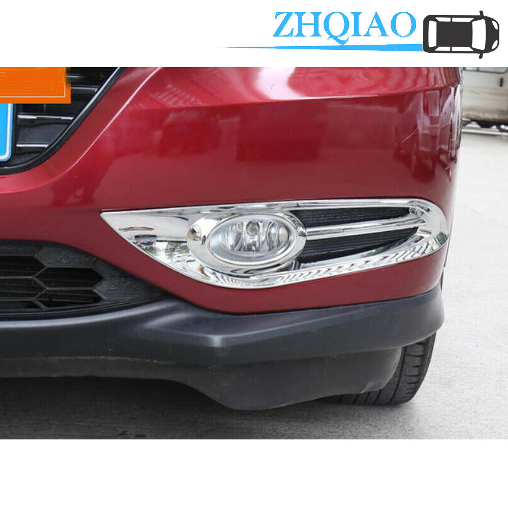 Chrome Front Fog Light Head Lamp Molding Cover Trim Fits for Honda HR-V Vezel 16-18