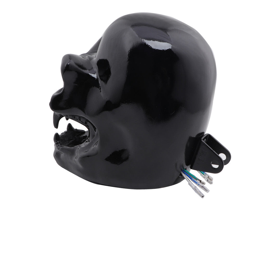 Motorcycle Black Hi/Lo Beam LED Skull Headlight Head Lamp for Harley for Yamaha Q
