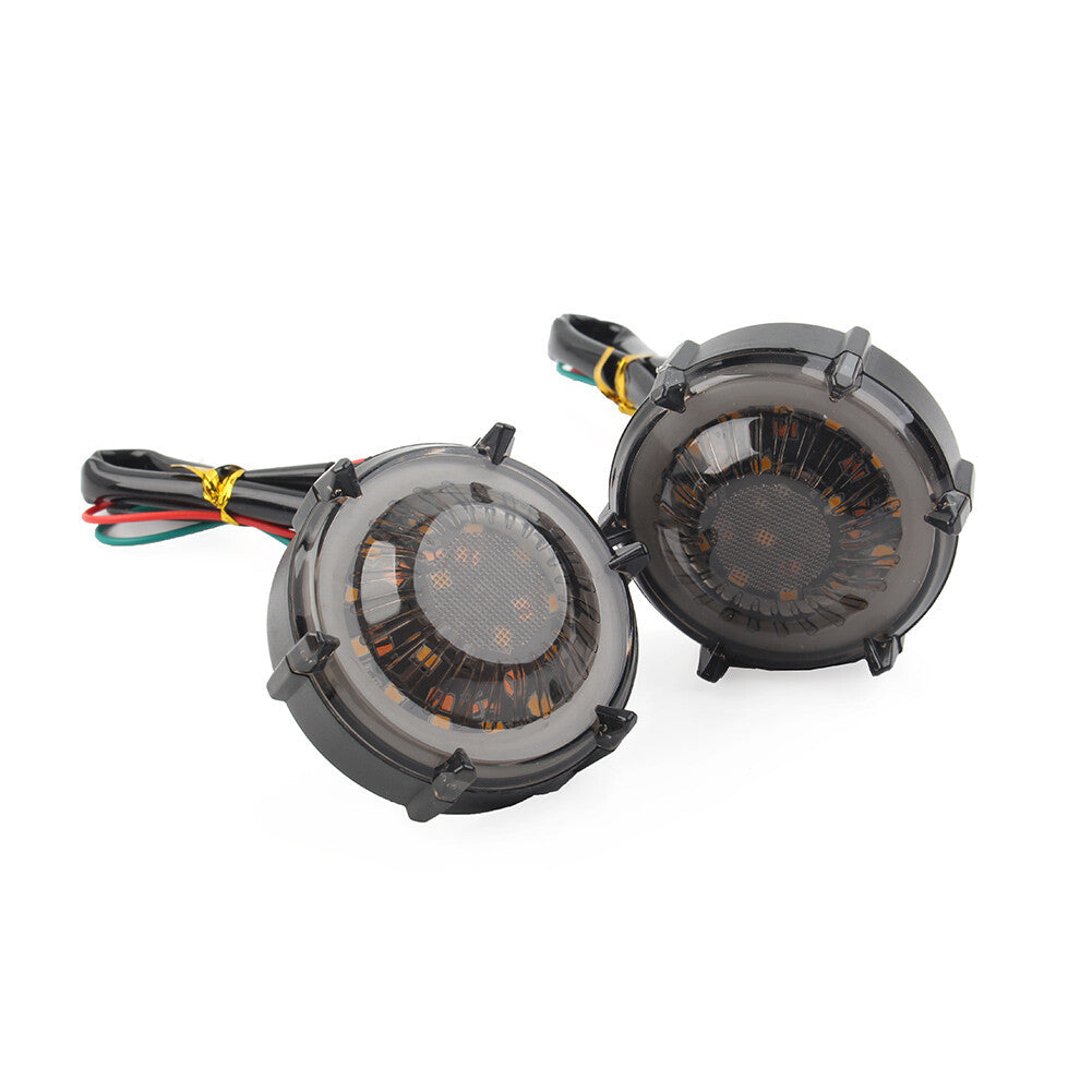2x DRL LED Flashers Turn Signal Warning Lights Rotating Flowing Universal Q