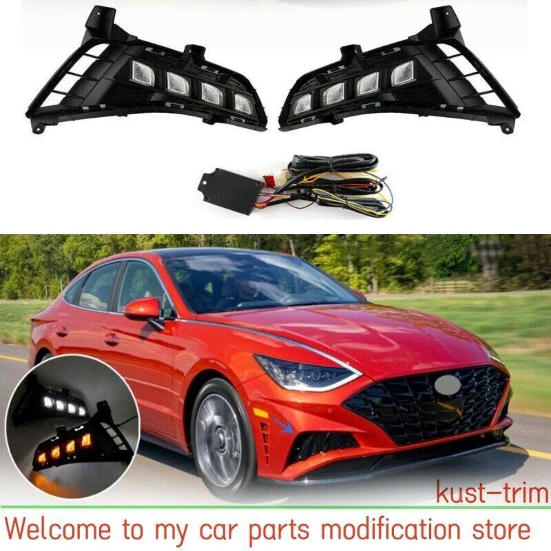 for Hyundai Sonata 2022 LED Driving Lights Front Bumper Fog Lights cover n