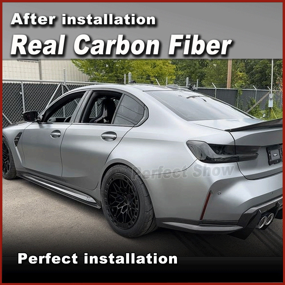 for BMW 3Series G80 M3 Sedan 2021-23 DRY Carbon Side Skirt Extension Lip Spoiler