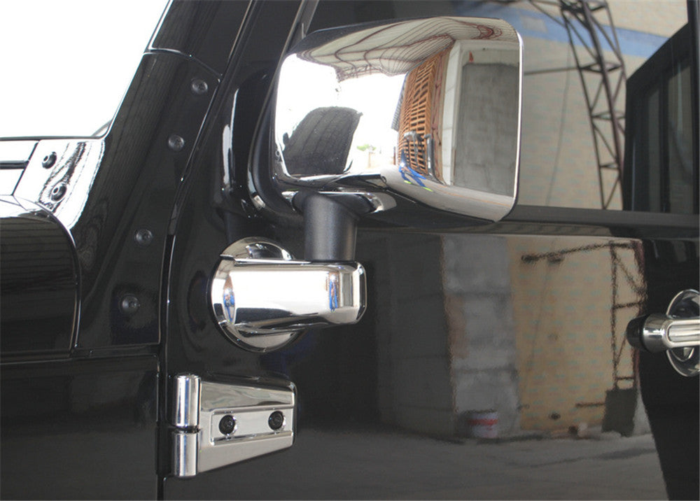 for Jeep for Wrangler JK 2007-2017 Side Rearview Mirror Caps Base Cover ABS Chrome