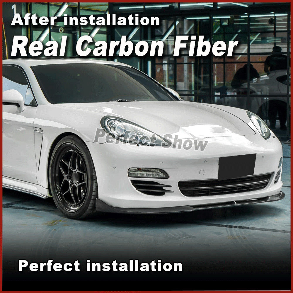 Fit for Porsche for Panamera 970 2010-13 Real Carbon Fiber Front Bumper Lip Spoiler