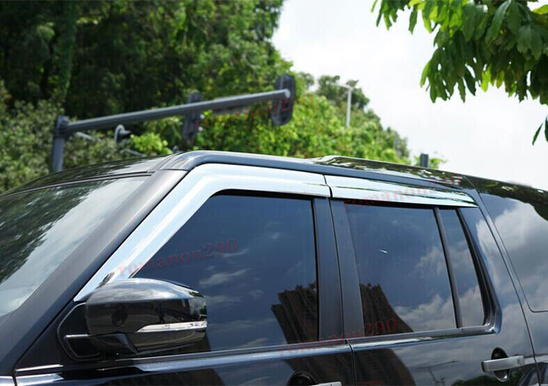 For LR Discovery 2010-2016 Chrome Window Wind Visors Rain Guard Vent Deflectors