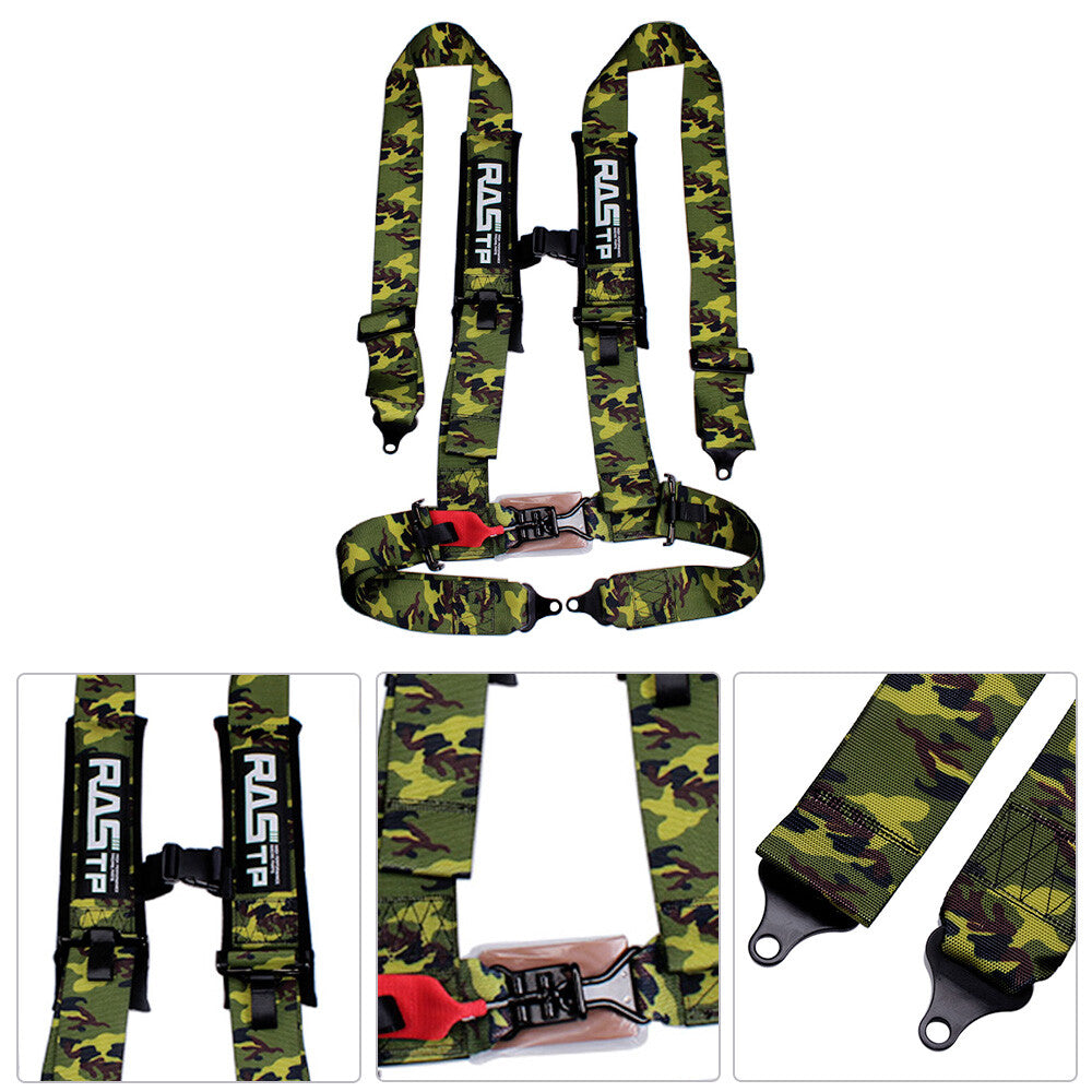 4 Point 3 Racing Style Harness for Seat Belt 4PT Camlock Quick Release US Q