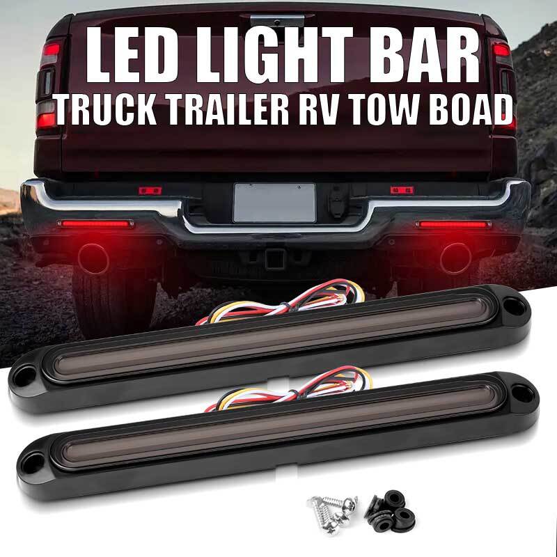 2x Sequential LED Trailer Truck DRL Light Bar Brake Turn Signal Stop Tail Strip
