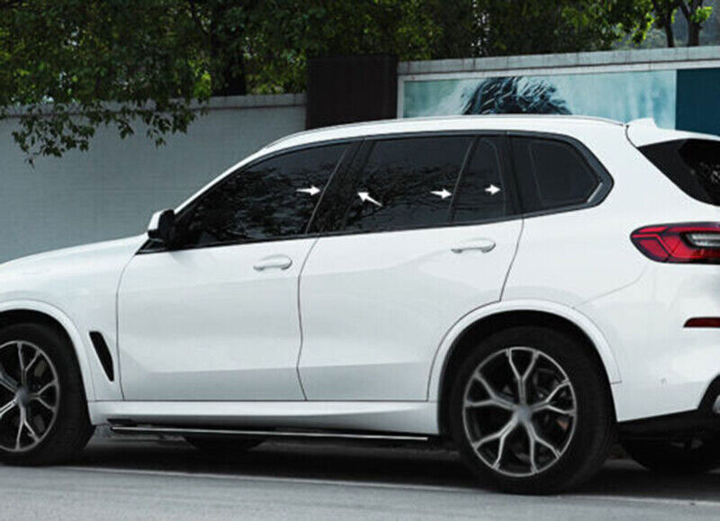 for BMW X5 G05 2019-2023 Gloss Black Steel Window Full Molding Strip Trim 10Pcs