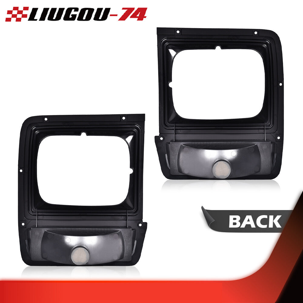 Fits 1986 - 90 for Dodge Pickup Trucks Headlights Headlight Bezel Kit with Corner Parking Lights - v