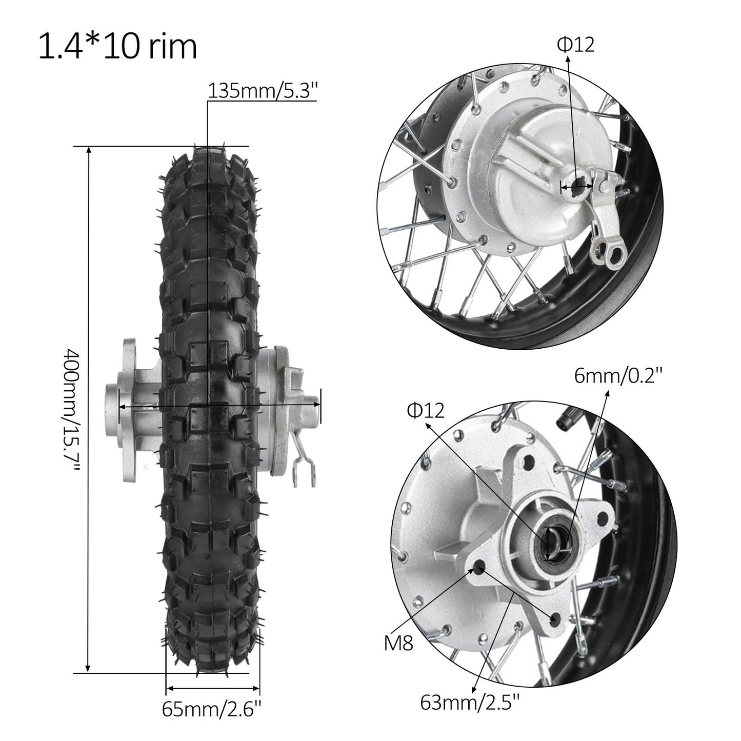 10-inch front fork, 2.50-10 drum brake, swingarm, CRF50 off-road bike, cooler 70