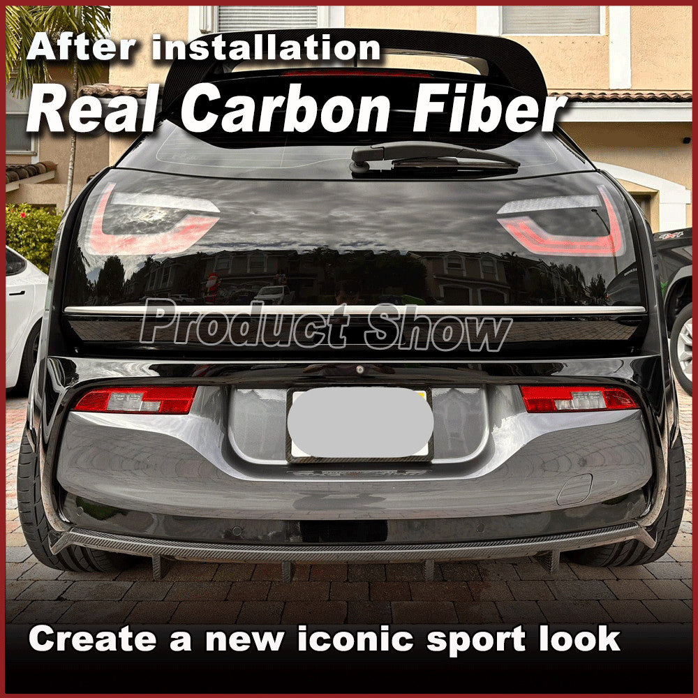 for BMW i3 i3s I01 Hatchback 18-20 REAL Carbon Rear Bumper Diffuser Lip Spoiler