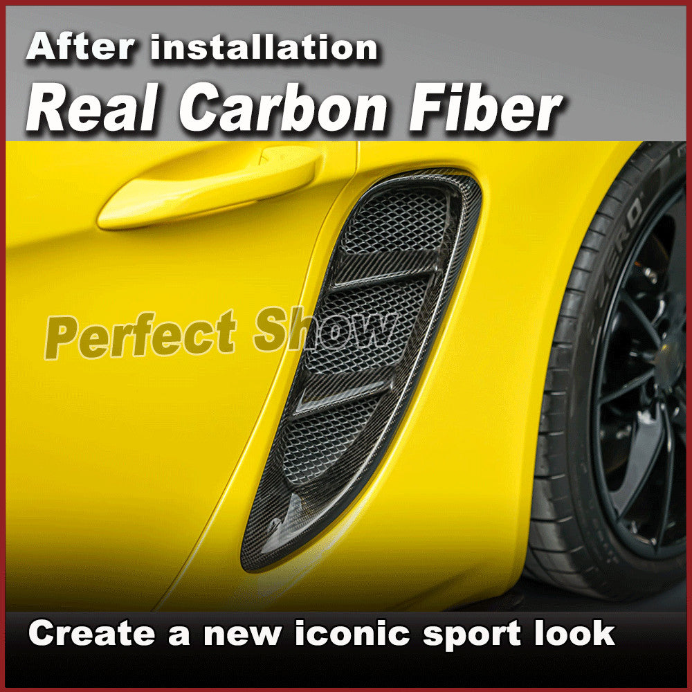 Fit for Porsche 718 Cayman REAL Carbon Side Air Scoop Vents Intake Cover