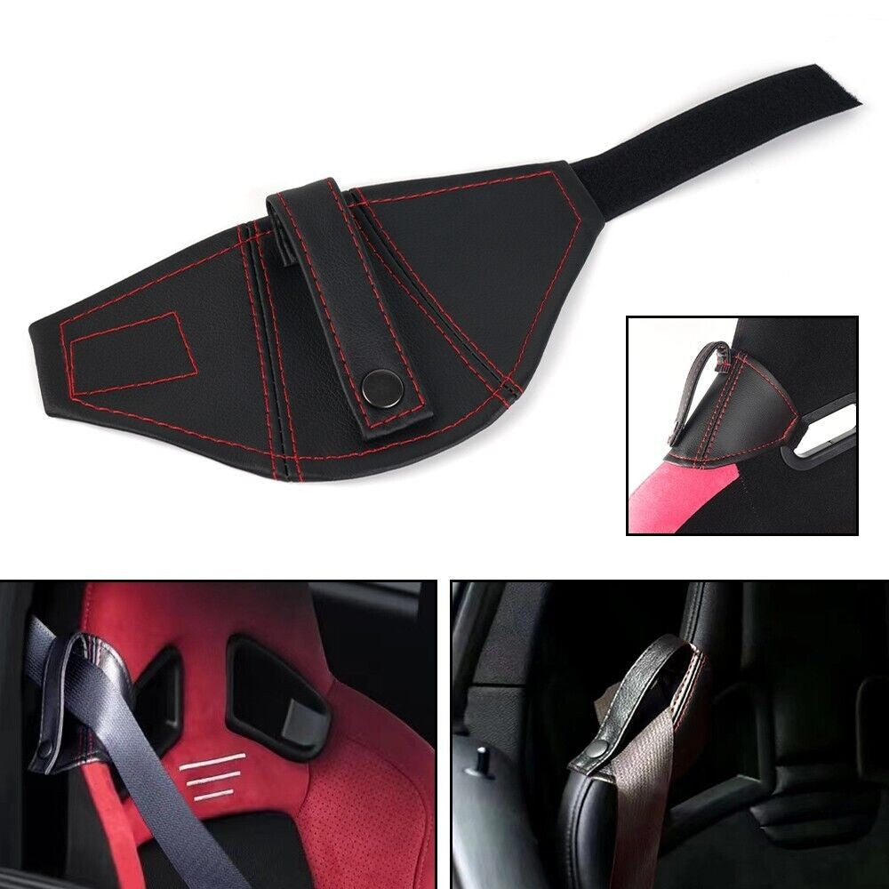 Universal JDM Leather Car Bucket Seatbelt Guide for Seat Belt Holder Protector Q