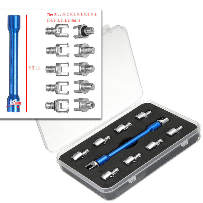 Spoke Wrench Repair Tools Set 10 Hardened Tips Racks For Motorcycle Dirt Bike Q