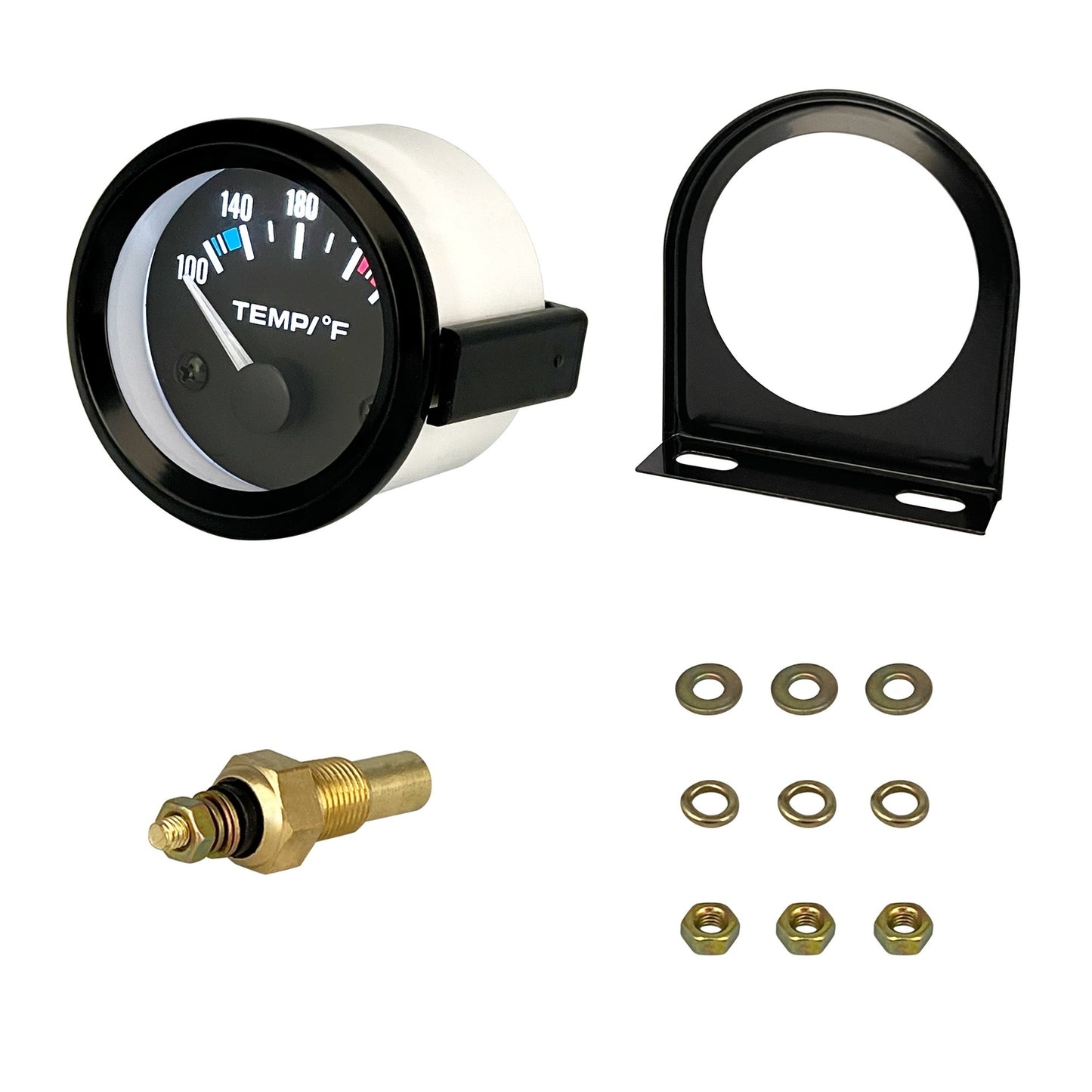 2 52mm Car Water Temperature Gauge Meter 100-250¨H W/ Sensor Water Temp Gauge