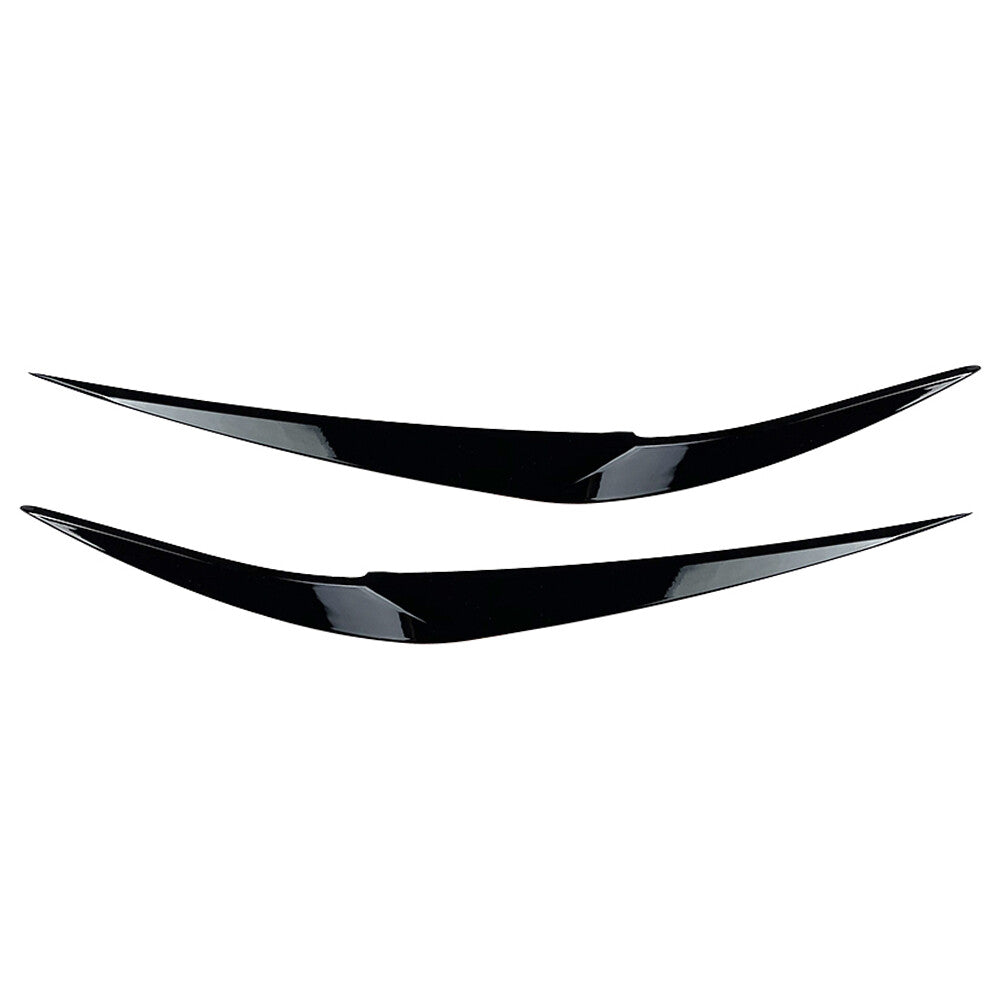 Pair Gloss Black Headlight Eyebrow Eyelid Cover Trim for BMW X1 F48 2016-2020