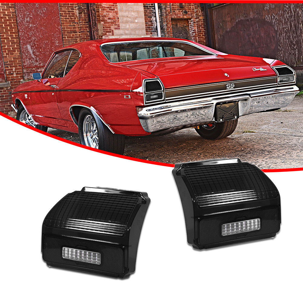 2 Pack Tail Light Housing Kit Smoked for Chevelle Malibu 1969- v