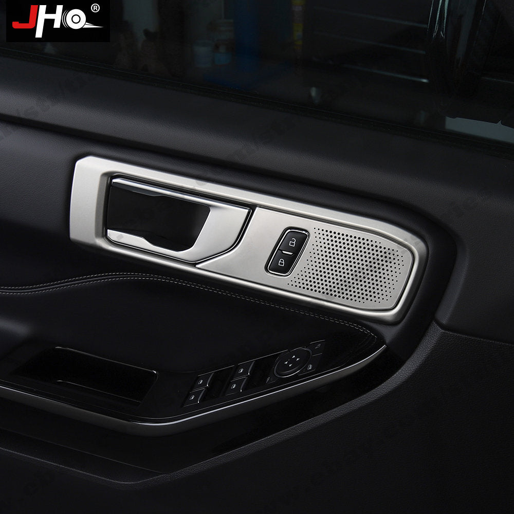 for Ford Explorer 2020-2021 Steel Interior Door Handle Speaker Cover Trim Decor