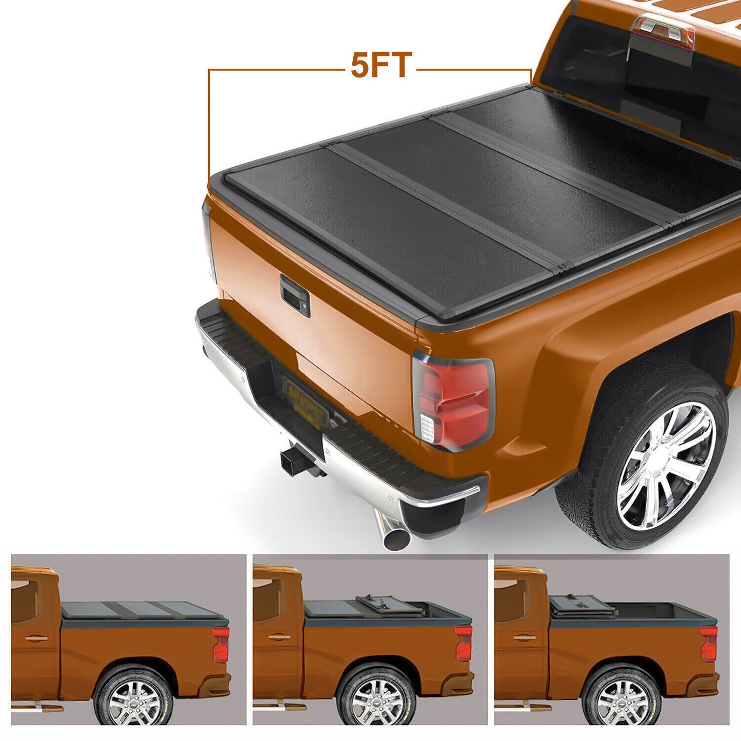 5FT 3-Fold Hard Tonneau Cover For 2005-2024 for Nissan Frontier Bed Tonneau cover SY