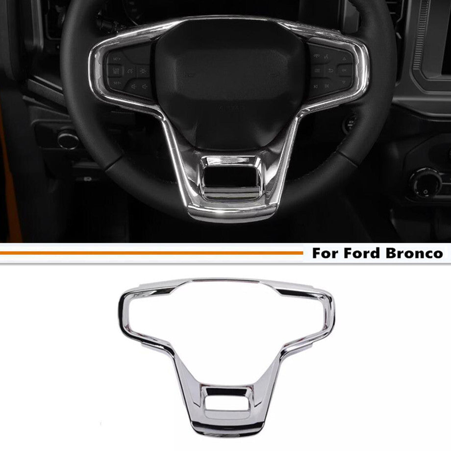 ABS Chrome Inner Steering Wheel Frame Trim Cover for 2021-2024 for Ford for Mustang