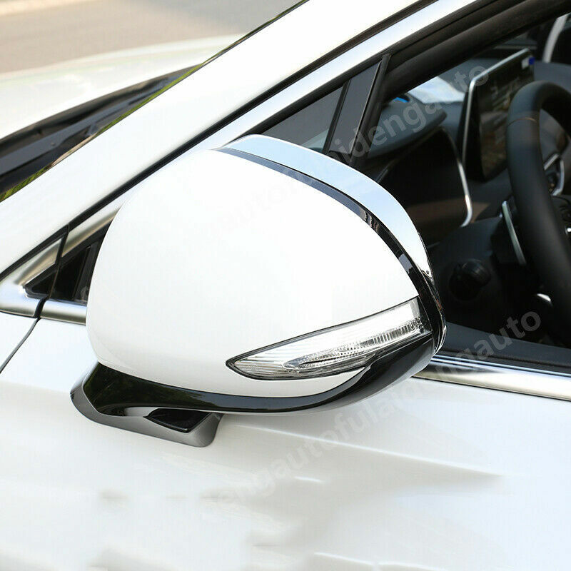 2P for hyundai santa fe 2019-2021 Chrome Rearview Mirror Rain Eyebrow Frame Trim