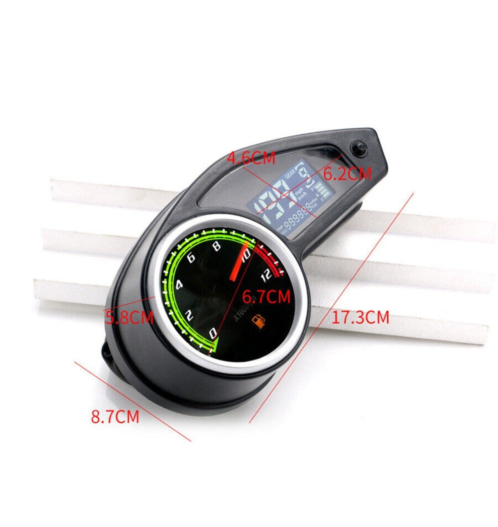 1x Waterproof Digital Speedometer Tachometer Fuel Gauge Odometer For Motorcycles n